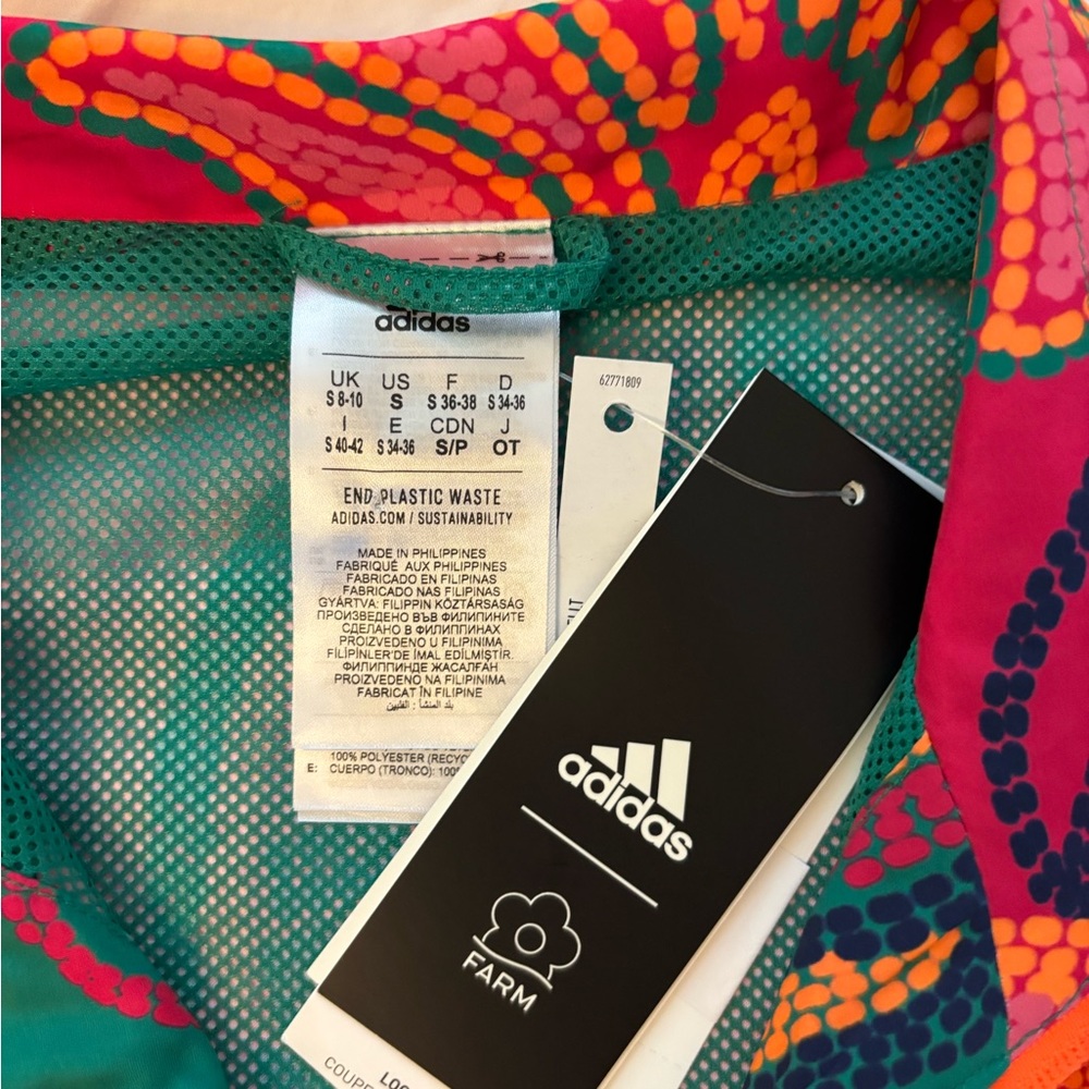 adidas FARM RIO NWT Women’s Pineapple Floral Windbreaker AOP Kimono - Picture 3 of 5